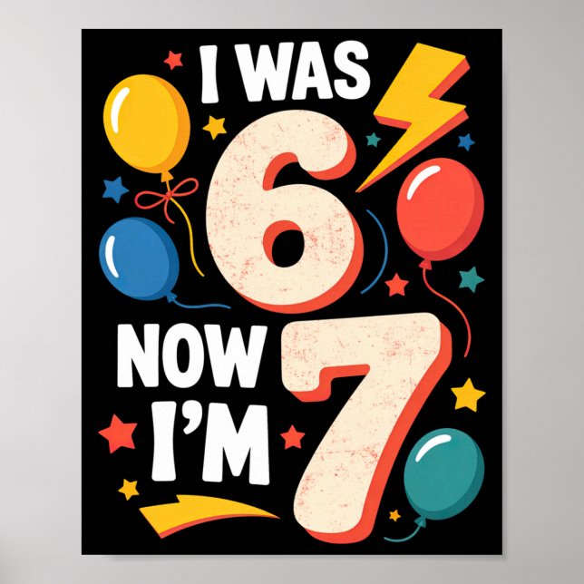 Póster Cumpleaños 7 años 6 7 (Frente)