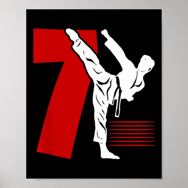 Póster Cumpleaños 7 años de Karate para Niños Cumpleaños  (Frente)