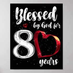 Póster Cumpleaños 80 Bendecido Por Dios Por 80 Años Cumpl