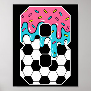 Póster Cumpleaños 8 Fútbol Helado Goteo Juventud 8