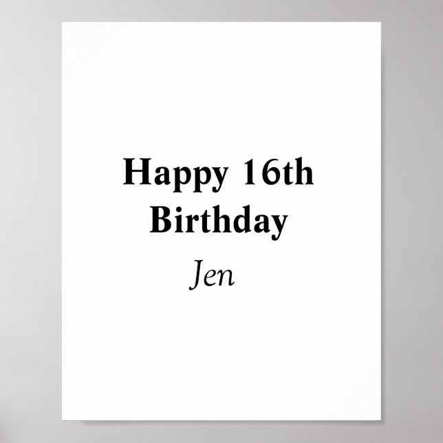 Póster cumpleaños agregar el nombre de la tabla editable  (Frente)