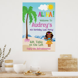 Póster Cumpleaños Aloha Luau