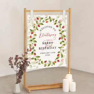 PÓSTER CUMPLEAÑOS BEBÉ DULCE FRESAS SILVESTRES