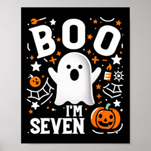 Póster ¡Cumpleaños Boo de siete años, tengo siete años! H