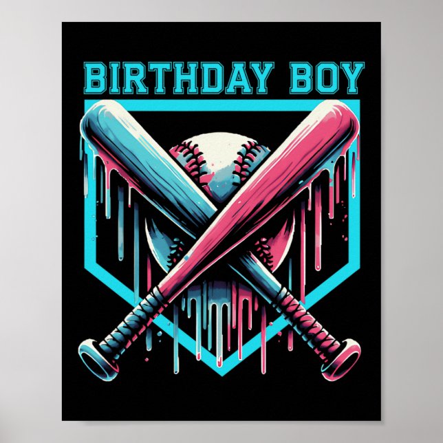 Póster Cumpleaños Bysebyll Drip Para Jóvenes Chicos Byseb (Frente)