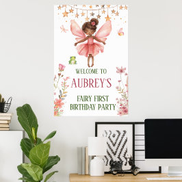 Póster Cumpleaños caprichoso de hada primer cumpleaños