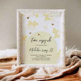 Póster Cumpleaños cápsula del tiempo abeja bumble minimal