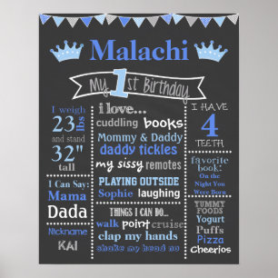 Póster Cumpleaños Chalkboard - Prince