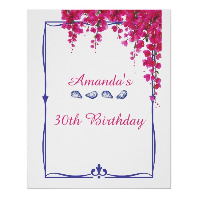 Póster Cumpleaños con ambiente griego (Anverso)