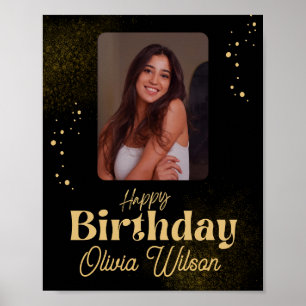 Póster Cumpleaños con foto y nombre personalizados