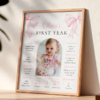 Cumpleaños con lazo rosa, hito del primer año