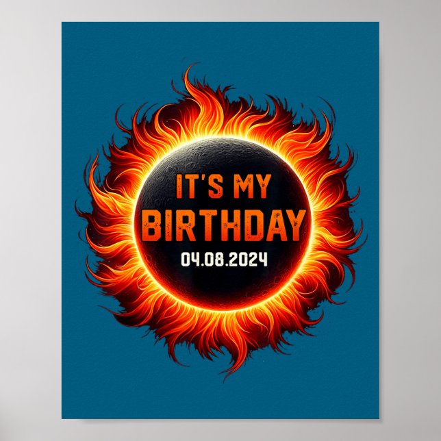 Póster Cumpleaños Cool Eclipse Solar (Frente)