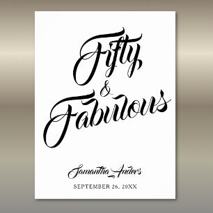 Póster Cumpleaños de 50 años Fifty and Fabulous 