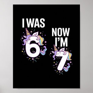 Póster Cumpleaños de 7 años Era 6 ahora tengo 7 67 divert
