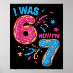 Póster Cumpleaños De 7 Años Era 6 Ahora Tengo 7 67 Niños 