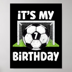 Póster Cumpleaños de 7 años jugador de fútbol niños cumpl