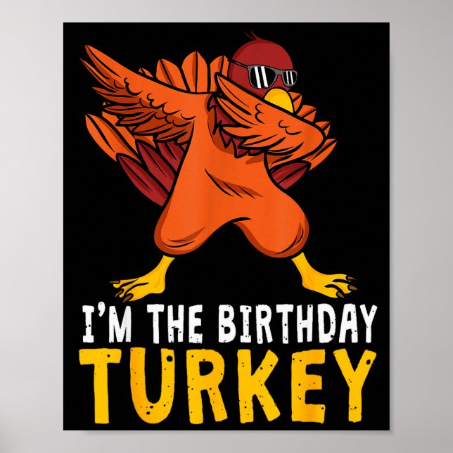 Póster Cumpleaños de Acción de Gracias Divertido Cumpleañ (Frente)