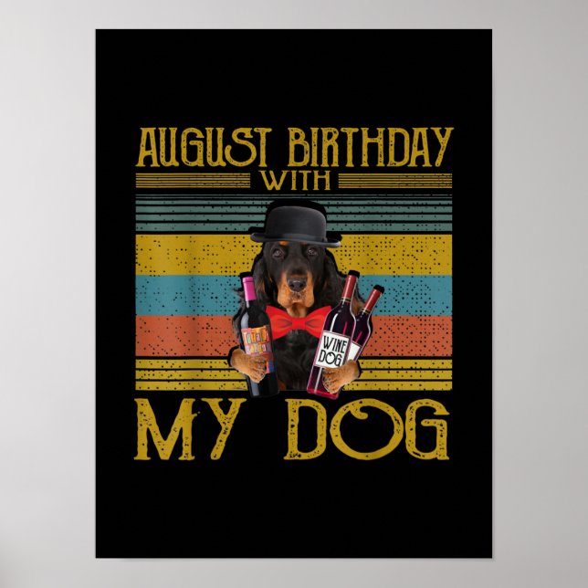Póster Cumpleaños De Agosto Con Mi Perro Gordon Setter 20 (Frente)