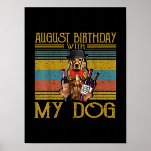 Póster Cumpleaños De Agosto Con Mi Perro Irlandés Setter