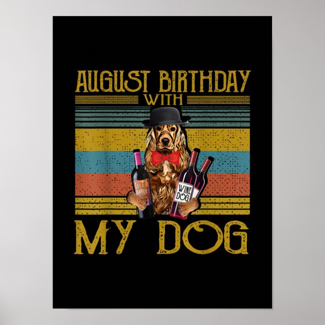 Póster Cumpleaños De Agosto Con Mi Perro Irlandés Setter  (Frente)