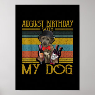 Póster Cumpleaños De Agosto Con Mi Perro Lobo Irlandés 20