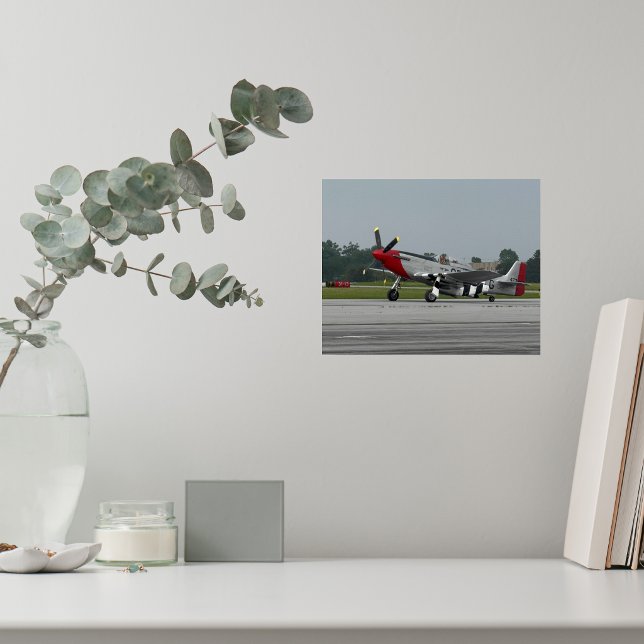 Póster Cumpleaños de Aviación Avión Antiguo P-51 Mustang (Subido por el creador)