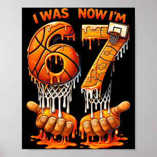 Póster Cumpleaños de baloncesto 6 7 fue 6 7 meme cumpleañ