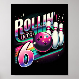 Póster Cumpleaños de Bowling Rollin en 6 Fiestas