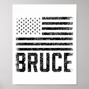Póster Cumpleaños de Bruce Nombre Personalizado Usa