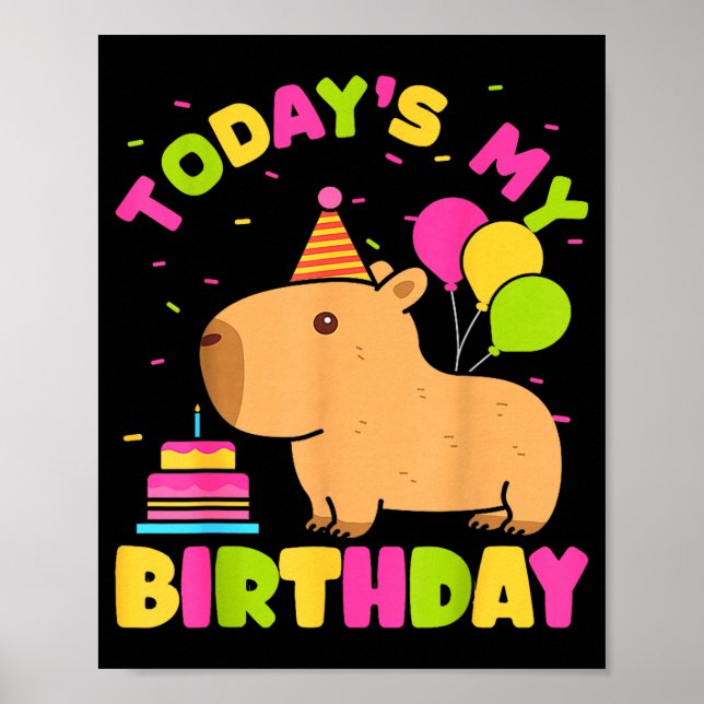Póster Cumpleaños de chicas amantes del carpincho de hoy (Frente)