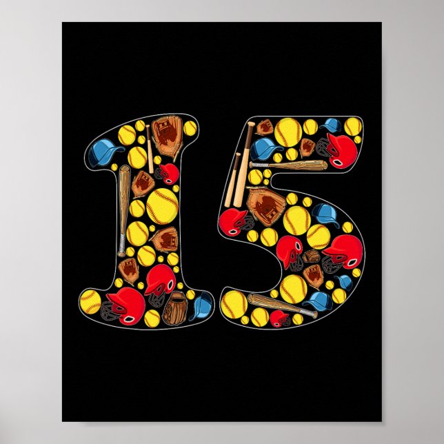 Póster Cumpleaños de chicas de 15 años tema suave cumplea (Frente)