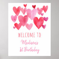 Cumpleaños de Corazales de Acuarela