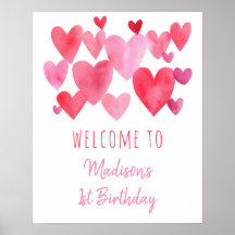 Cumpleaños de Corazales de Acuarela
