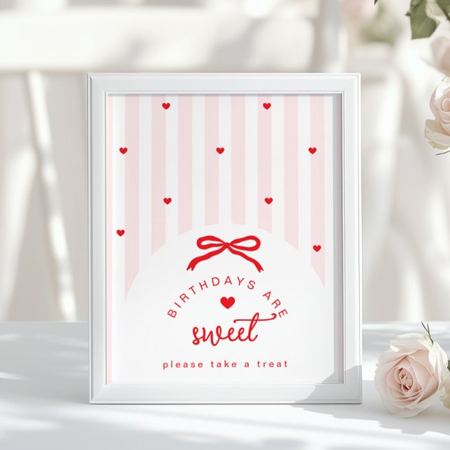 Póster Cumpleaños de Corazóncito son dulces lazo de coque (Subido por el creador)