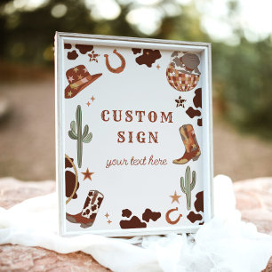 Póster Cumpleaños de Cowboy Rodeo Signo de Personalizado 
