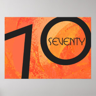 Póster Cumpleaños de Década Naranja 70