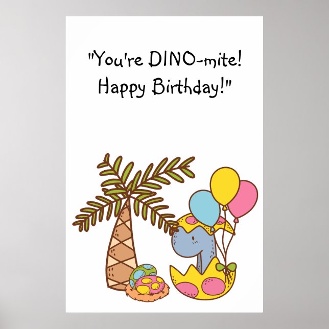 Póster Cumpleaños de DINO-mite (Frente)