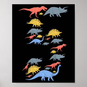 Póster Cumpleaños de dinosaurio para niños de 5 años para
