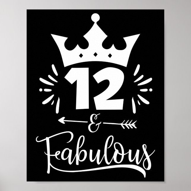 Póster Cumpleaños De Doce Y Fabuloso 12 Años (Frente)