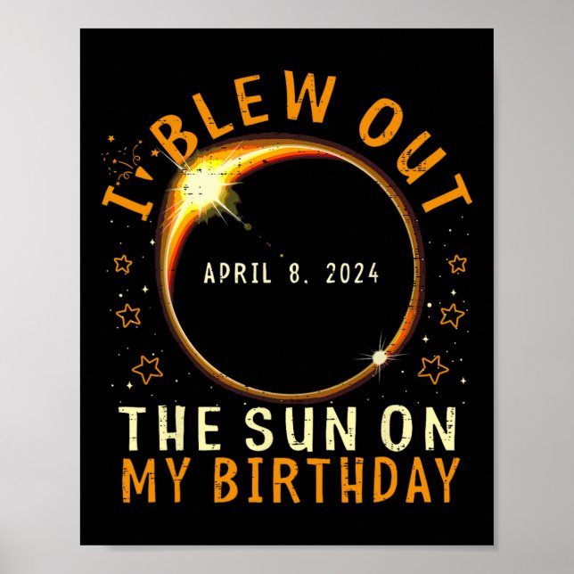 Póster Cumpleaños De Eclipse Salí Del Sol En Mi Cumpleaño (Frente)