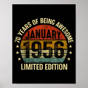 Póster Cumpleaños de Enero Edición Limitada Vintage Est 1