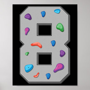 Póster Cumpleaños de escalador de 8 años Bouldering Escal