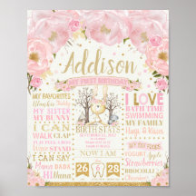 Cumpleaños de Floral Bunny 1er hitos de nacimiento