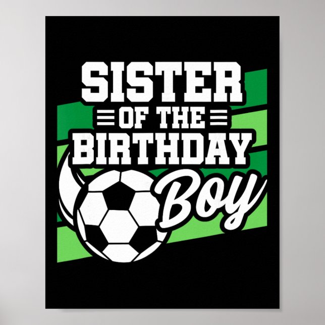 Póster Cumpleaños de fútbol - Cumpleaños hermana - Cumple (Frente)