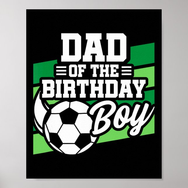 Póster Cumpleaños de fútbol - Cumpleaños Papá - Cumpleaño (Frente)