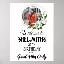 Póster cumpleaños de guerra floral