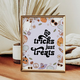 Póster Cumpleaños de Halloween Fantasma Sin Trucos Solo G