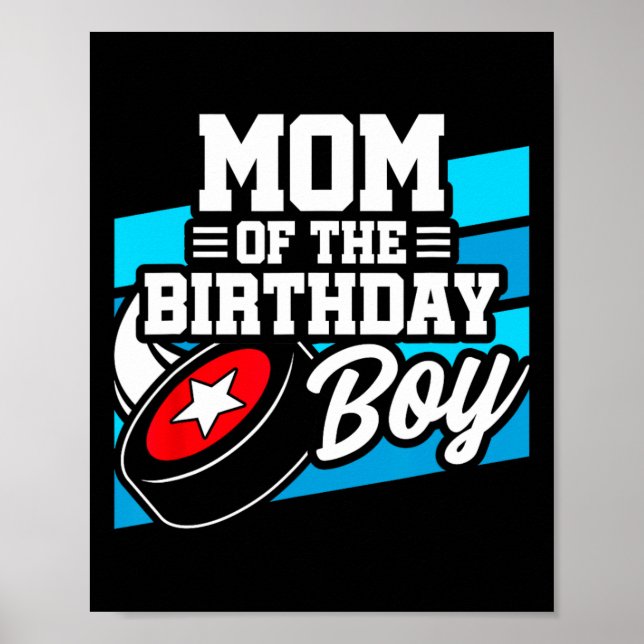 Póster Cumpleaños de hockey - Madre de cumpleaños - Nacim (Frente)
