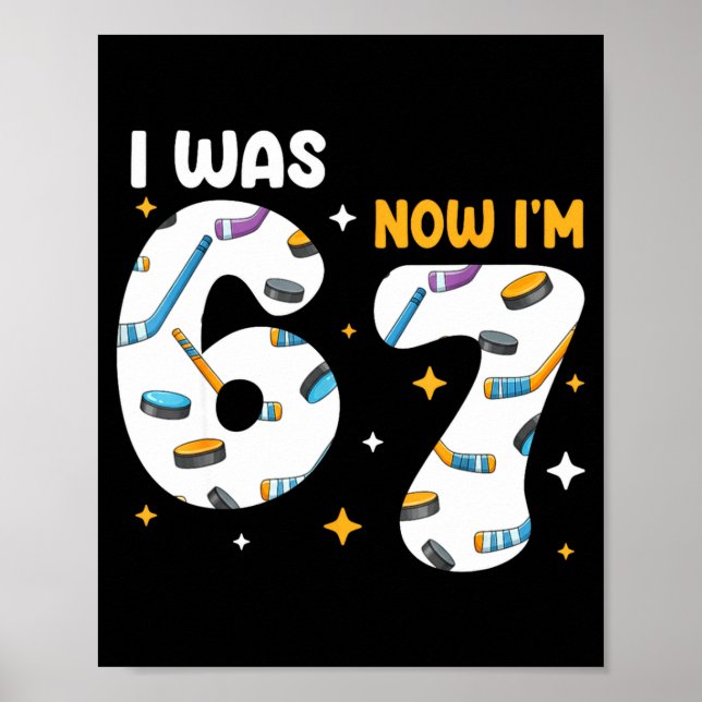 Póster Cumpleaños de Hockey Pasé de 6 a 7 (Frente)