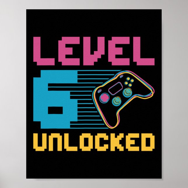 Póster Cumpleaños de Juegos Desbloqueados de Nivel 6 (Frente)